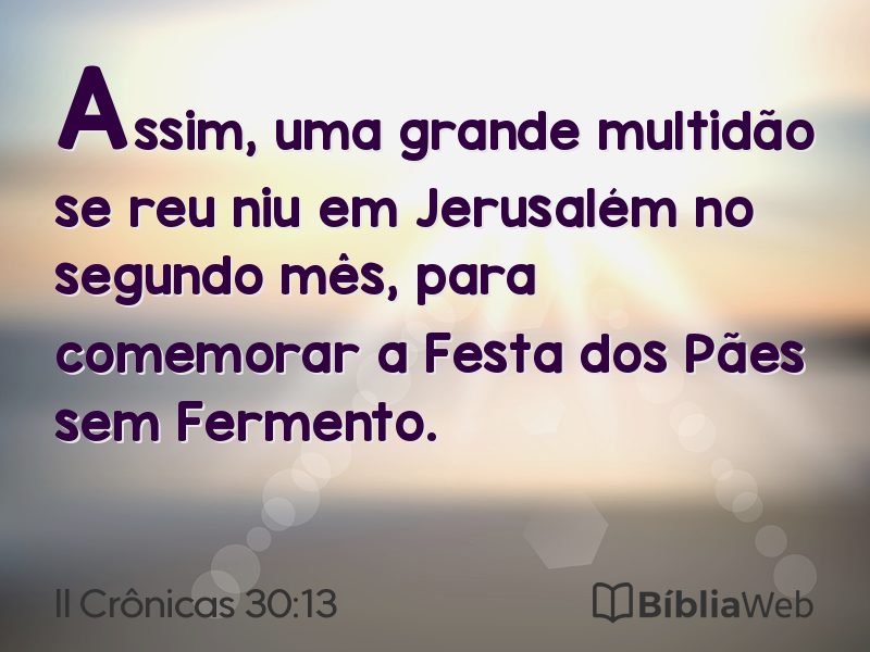 II Crônicas 30:13 em imagem para compartilhar