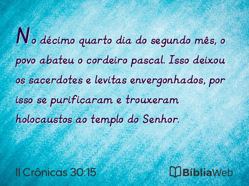 II Crônicas 30:15 em imagem para compartilhar