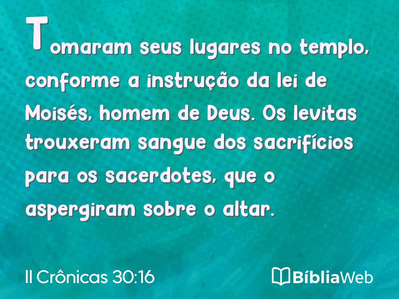 II Crônicas 30:16 em imagem para compartilhar
