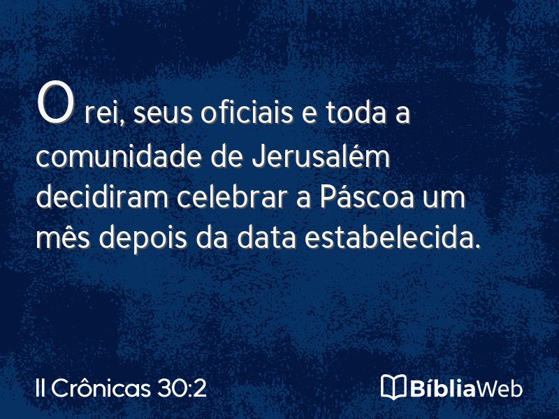 II Crônicas 30:2 em imagem para compartilhar