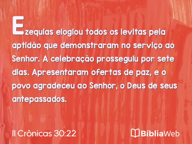 II Crônicas 30:22 em imagem para compartilhar