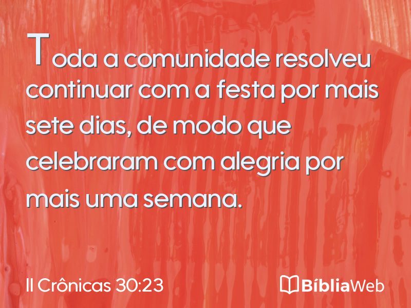 II Crônicas 30:23 em imagem para compartilhar