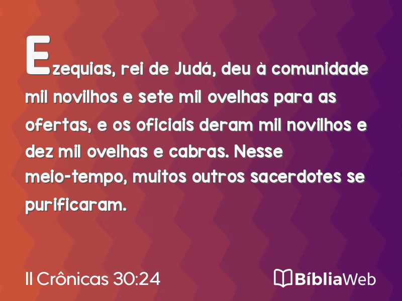 II Crônicas 30:24 em imagem para compartilhar
