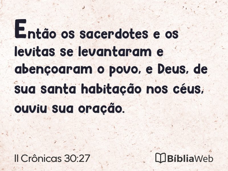 II Crônicas 30:27 em imagem para compartilhar