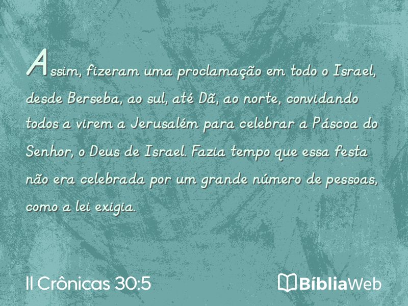 II Crônicas 30:5 em imagem para compartilhar