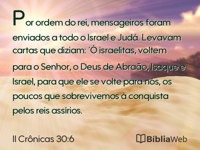 II Crônicas 30:6 em imagem para compartilhar