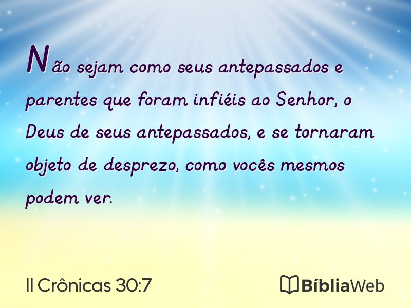 II Crônicas 30:7 em imagem para compartilhar