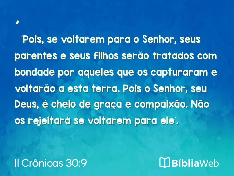 II Crônicas 30:9 em imagem para compartilhar