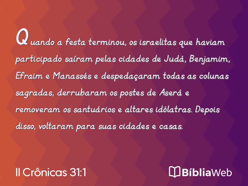 II Crônicas 31:1 em imagem para compartilhar