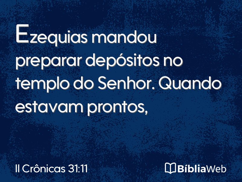 II Crônicas 31:11 em imagem para compartilhar