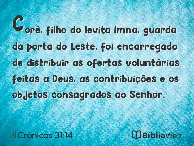 II Crônicas 31:14 em imagem para compartilhar