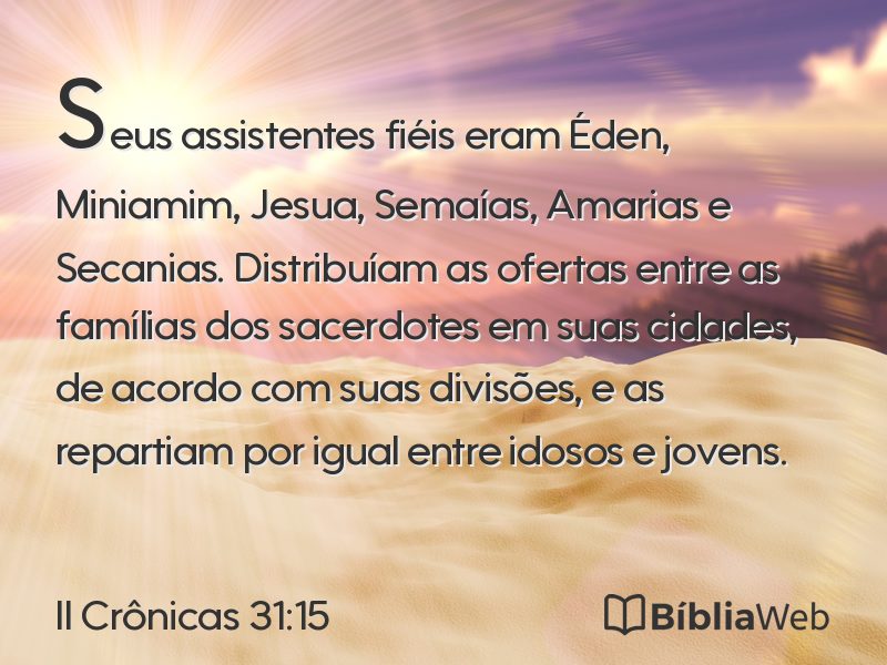 II Crônicas 31:15 em imagem para compartilhar