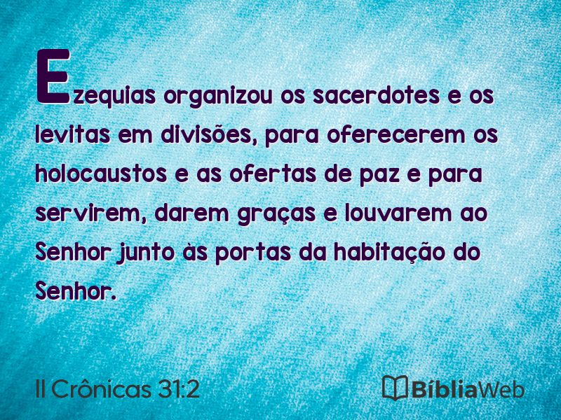II Crônicas 31:2 em imagem para compartilhar