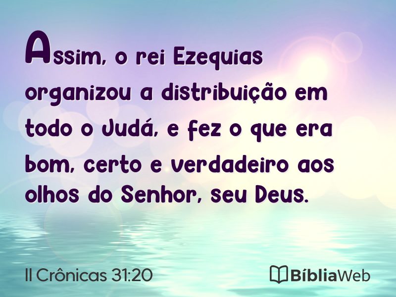 II Crônicas 31:20 em imagem para compartilhar