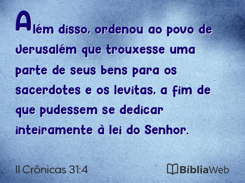 II Crônicas 31:4 em imagem para compartilhar
