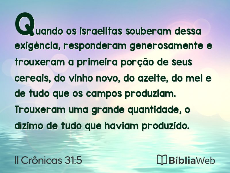 II Crônicas 31:5 em imagem para compartilhar