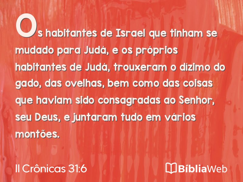 II Crônicas 31:6 em imagem para compartilhar