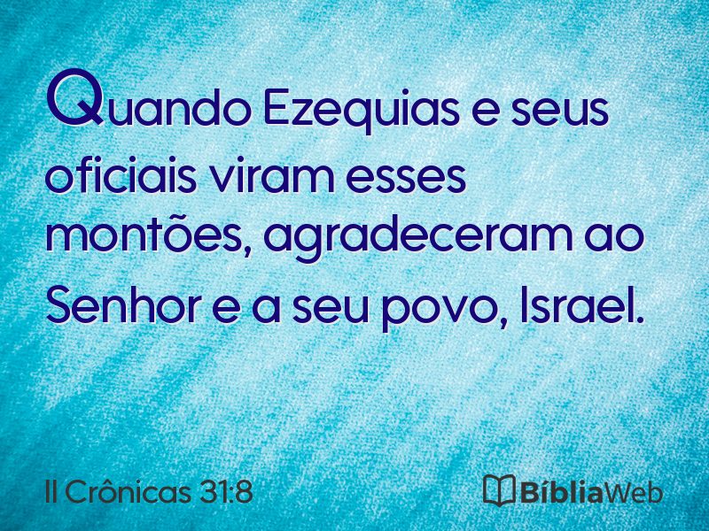 II Crônicas 31:8 em imagem para compartilhar