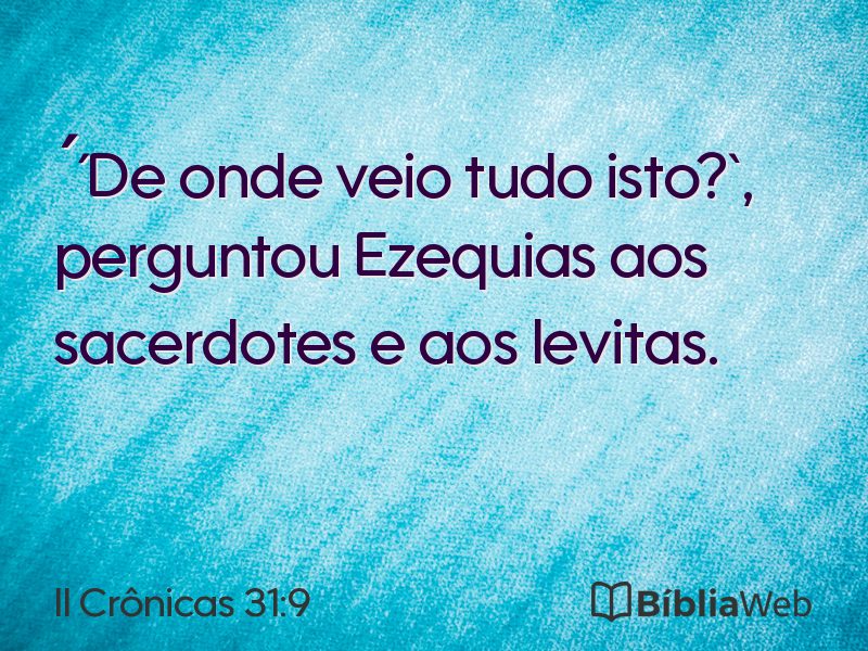 II Crônicas 31:9 em imagem para compartilhar