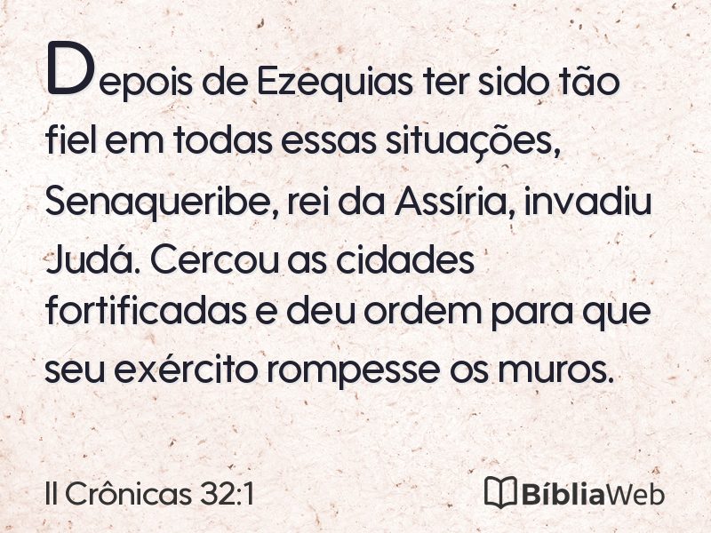 II Crônicas 32:1 em imagem para compartilhar