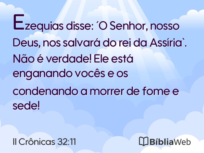 II Crônicas 32:11 em imagem para compartilhar