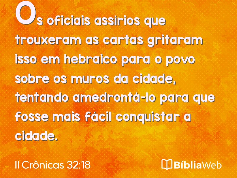II Crônicas 32:18 em imagem para compartilhar