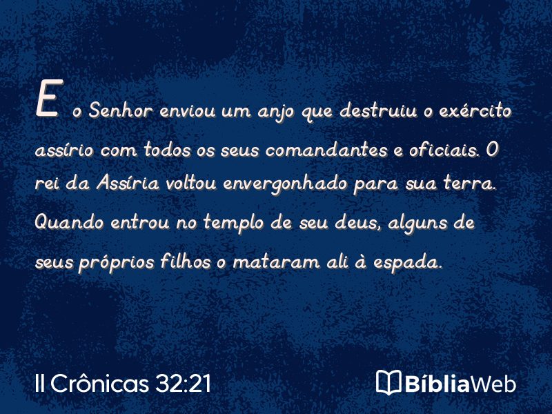 II Crônicas 32:21 em imagem para compartilhar