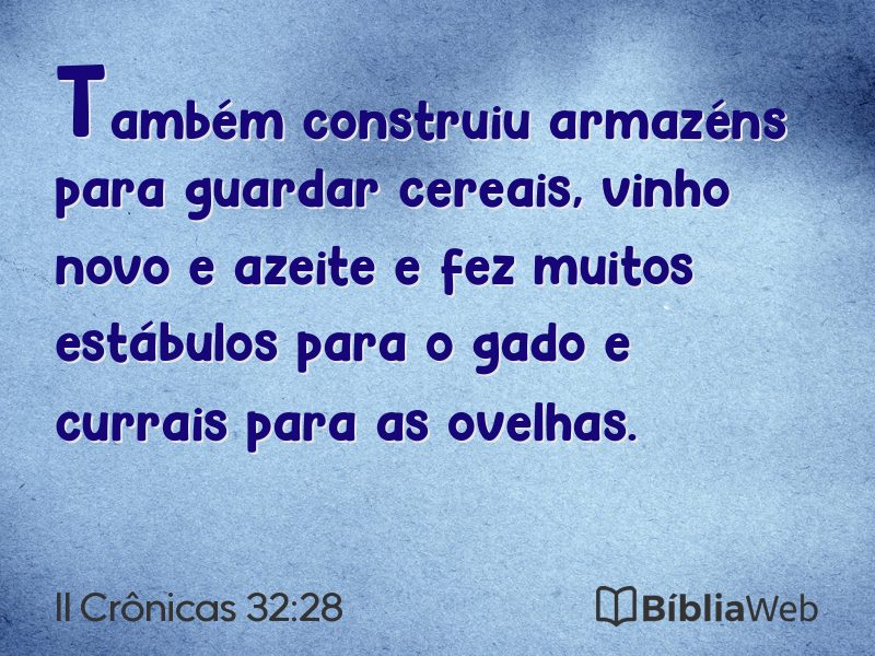 II Crônicas 32:28 em imagem para compartilhar