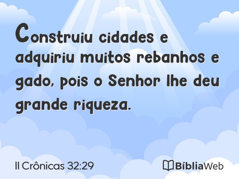 II Crônicas 32:29 em imagem para compartilhar
