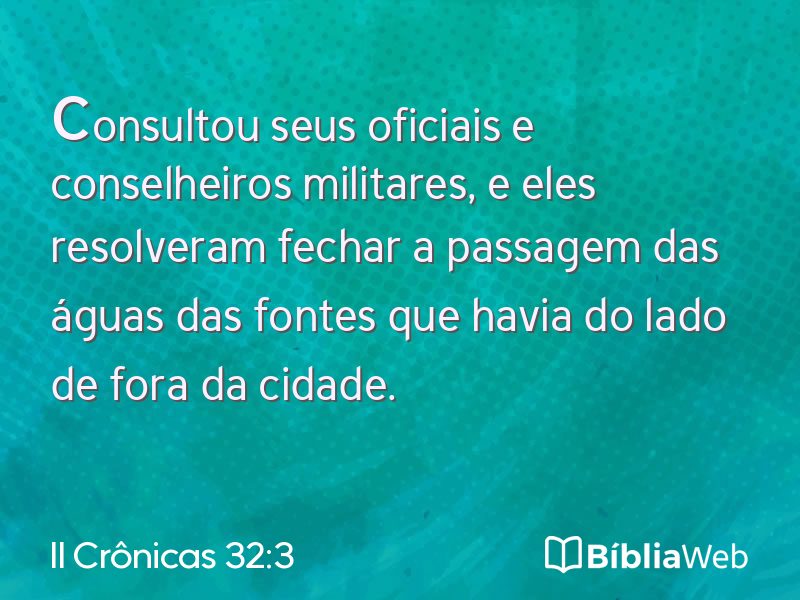II Crônicas 32:3 em imagem para compartilhar