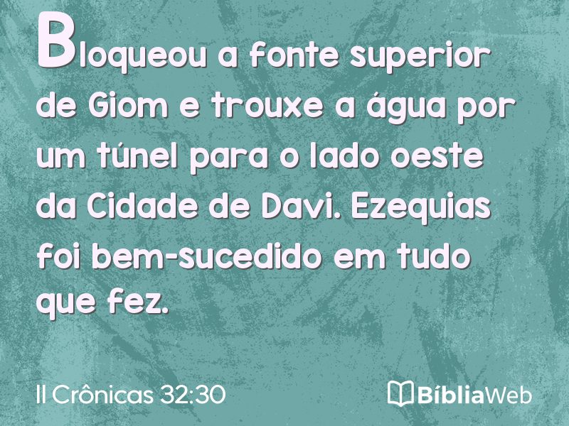 II Crônicas 32:30 em imagem para compartilhar