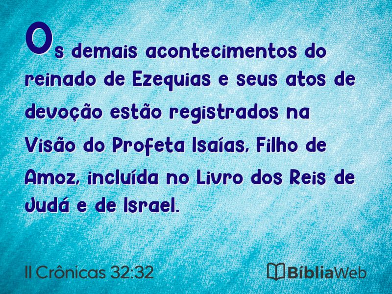 II Crônicas 32:32 em imagem para compartilhar