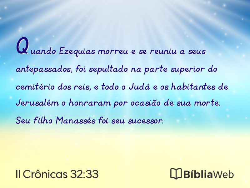 II Crônicas 32:33 em imagem para compartilhar