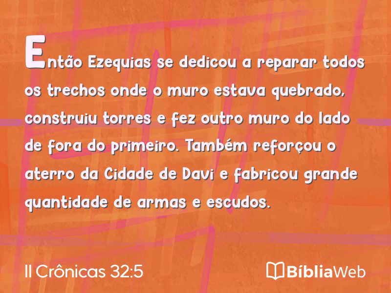 II Crônicas 32:5 em imagem para compartilhar