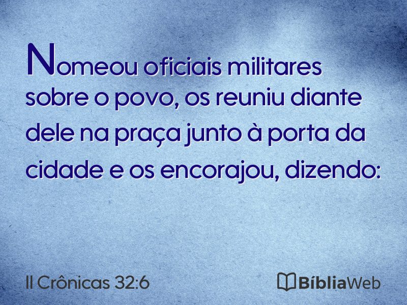 II Crônicas 32:6 em imagem para compartilhar