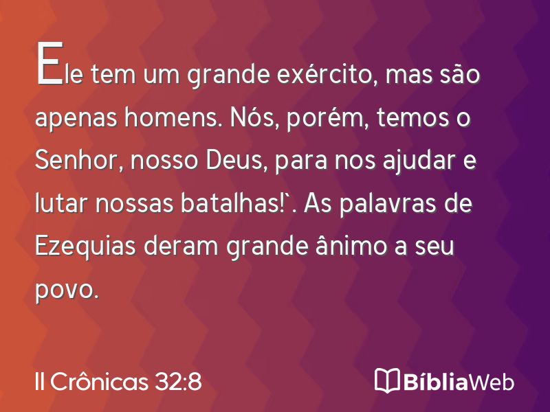 II Crônicas 32:8 em imagem para compartilhar