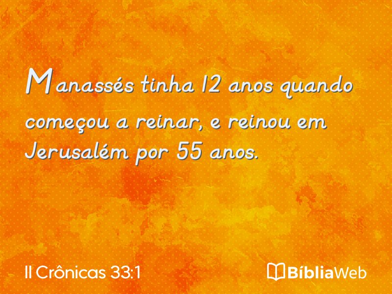 II Crônicas 33:1 em imagem para compartilhar