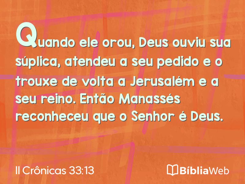 II Crônicas 33:13 em imagem para compartilhar