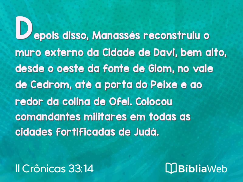 II Crônicas 33:14 em imagem para compartilhar