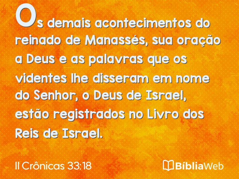 II Crônicas 33:18 em imagem para compartilhar