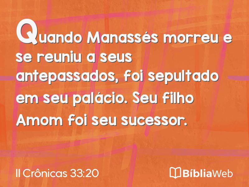 II Crônicas 33:20 em imagem para compartilhar