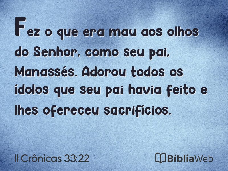 II Crônicas 33:22 em imagem para compartilhar