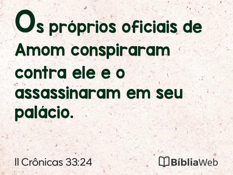 II Crônicas 33:24 em imagem para compartilhar