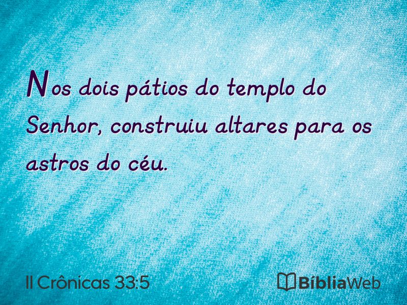 II Crônicas 33:5 em imagem para compartilhar
