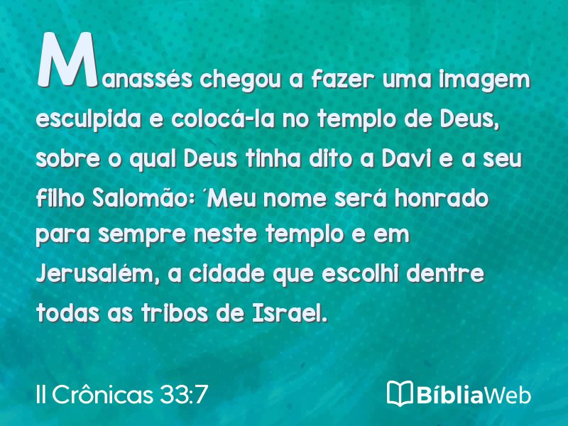 II Crônicas 33:7 em imagem para compartilhar