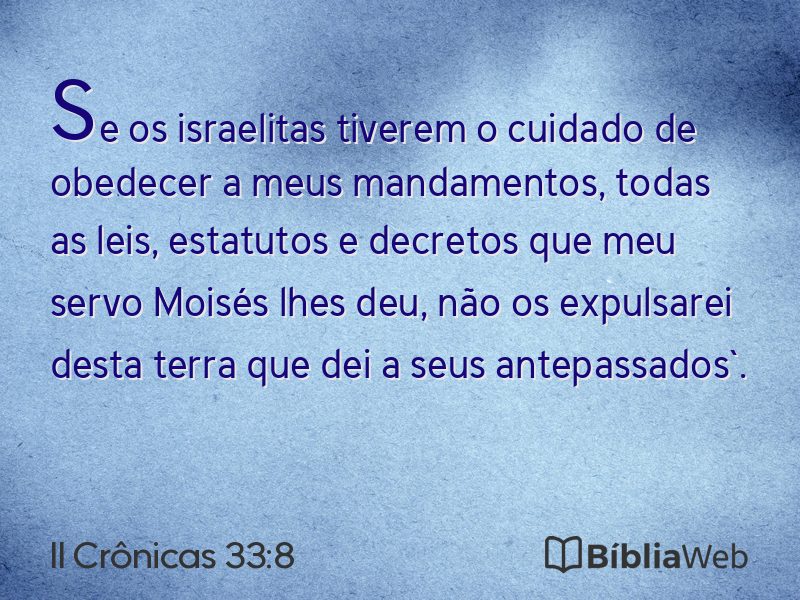 II Crônicas 33:8 em imagem para compartilhar