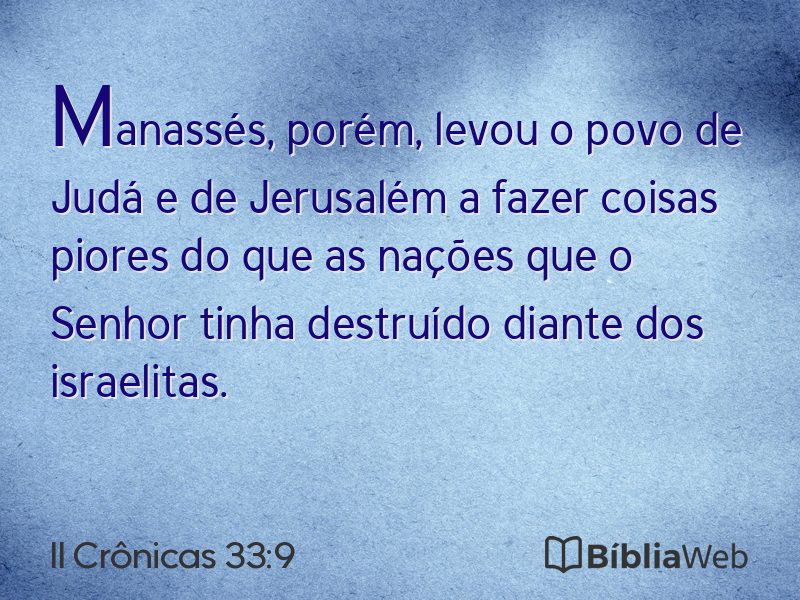 II Crônicas 33:9 em imagem para compartilhar