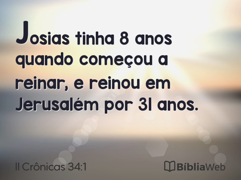 II Crônicas 34:1 em imagem para compartilhar