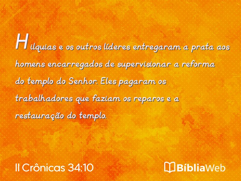II Crônicas 34:10 em imagem para compartilhar