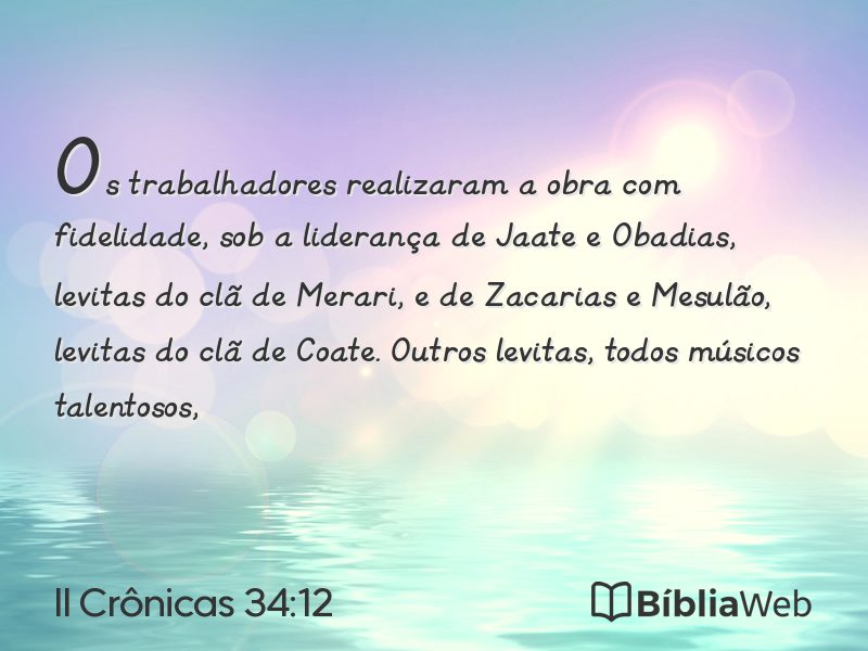 II Crônicas 34:12 em imagem para compartilhar